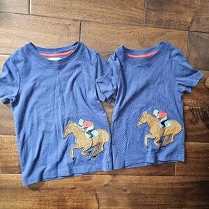 2 Blue Kids Horse Rider T-Shirt